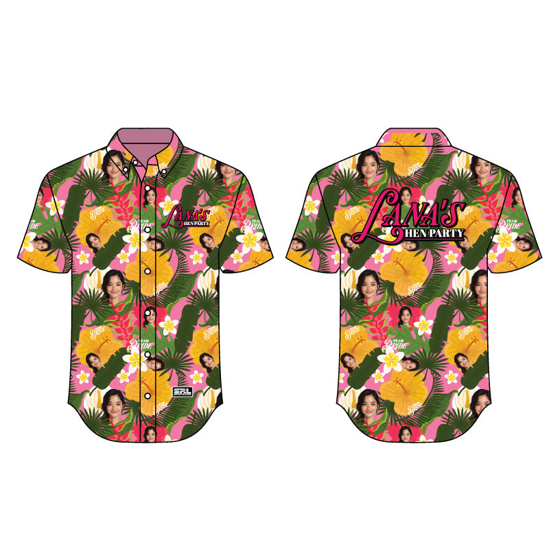 Custom Hen Party Hawaiian Face Shirts