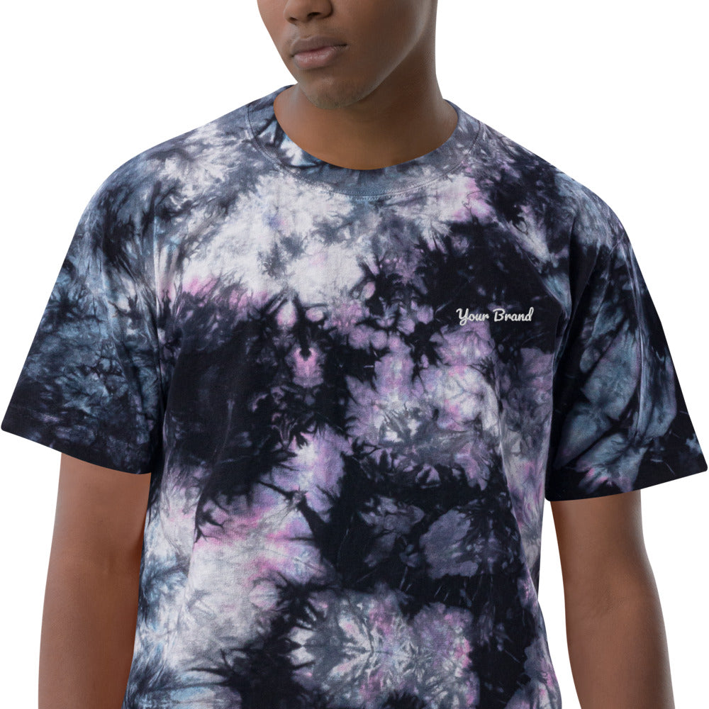 Embroidered Oversized Tie-Dye T-shirt
